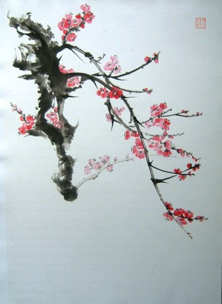 Сумиё ветка сливы