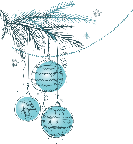 Веточка с шаром новогодние