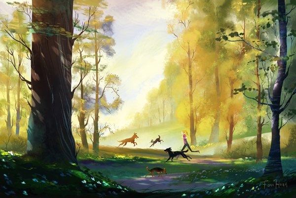 Цифровая живопись лес