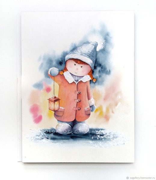 Акварельные картины новогодние