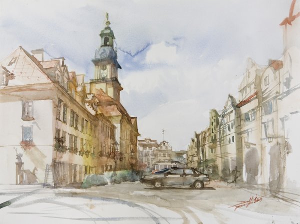 Город акварелью