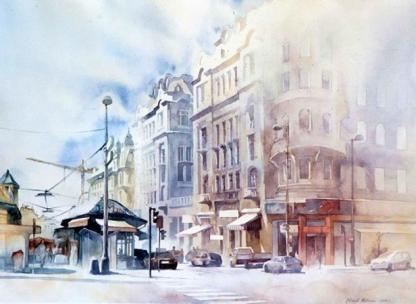 Акварель Майкл орловски Петровская улица