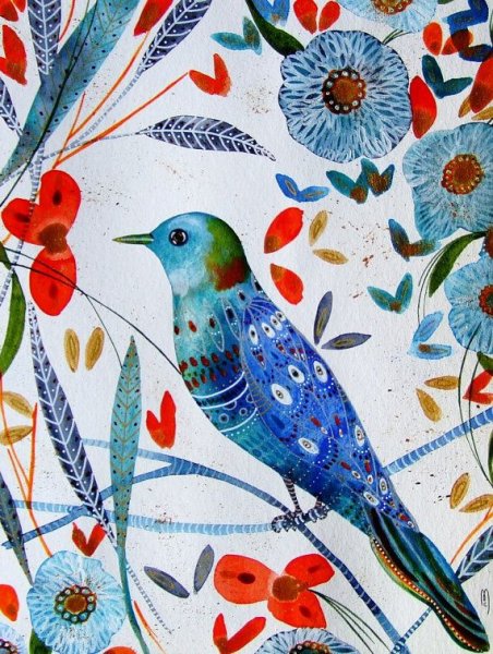 Птица декоративная живопись