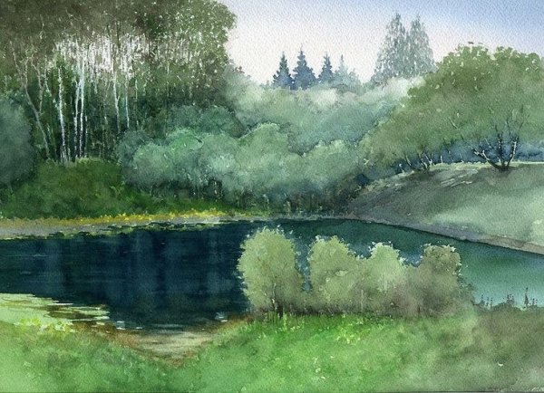 Сергея Герасимова, пейзаж с рекой", 1959