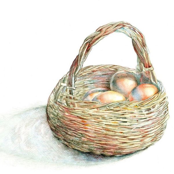 Корзинка акварелью