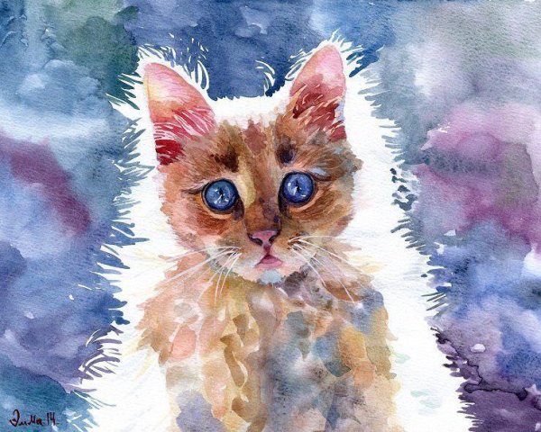 Коты акварелью