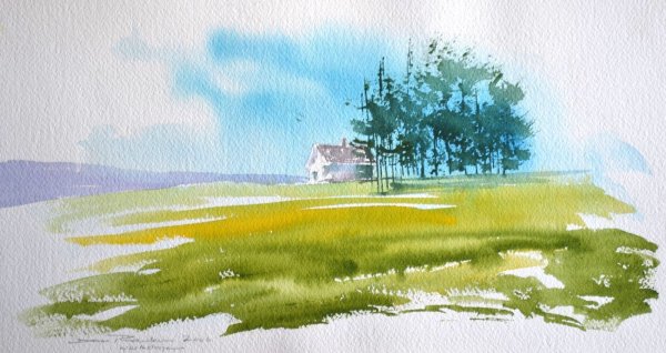Зарисовки пейзажа акварелью