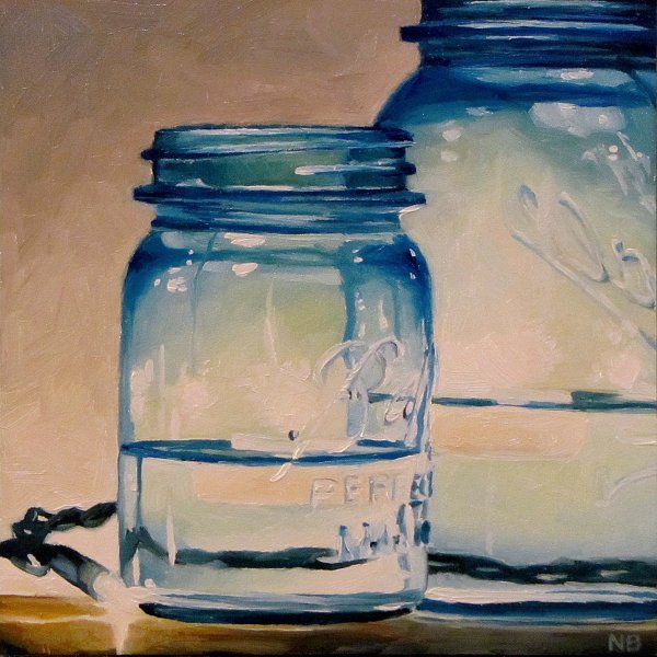 Стеклянная банка живопись