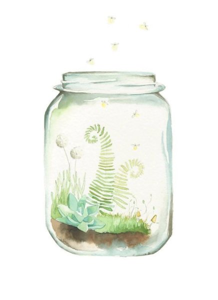 Стеклянная банка акварелью