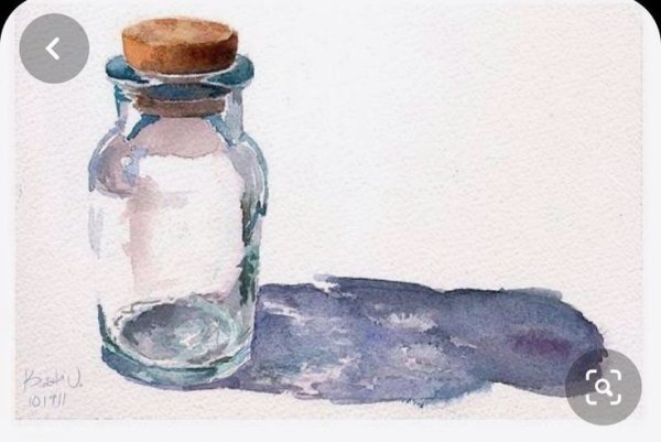 Стеклянная банка акварелью