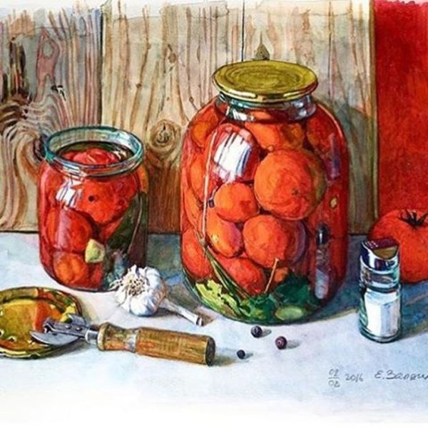 Акварельный натюрморт Лиза Залегина художник