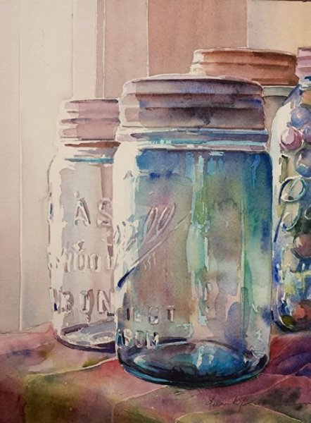 Стеклянная банка живопись