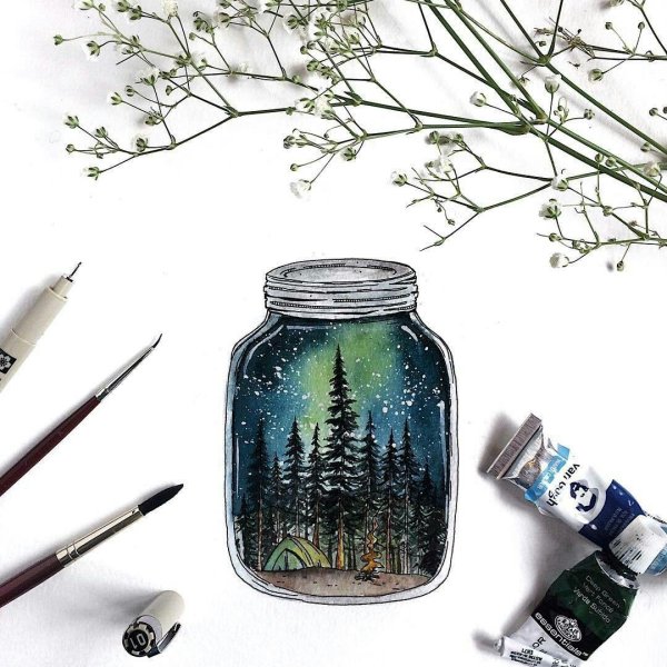 Скетч баночки