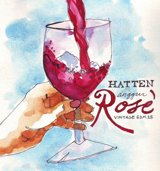 Открытки акварель с вином