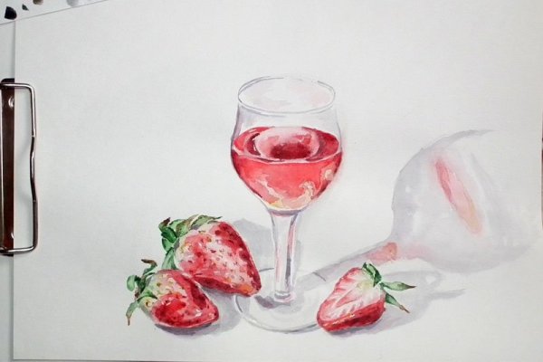 Стакан акварелью