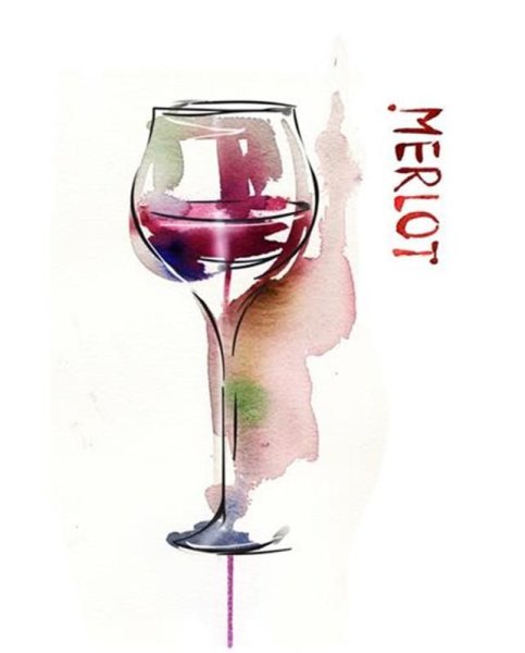 Бокал акварелью