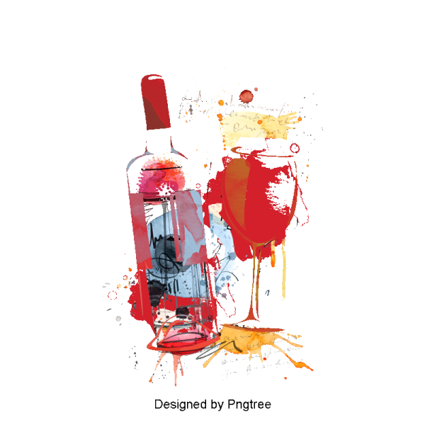 Бутылка акварелью