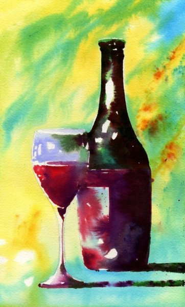 Алкоголь акварель