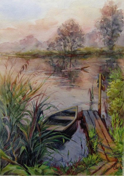 Пейзаж акварелью