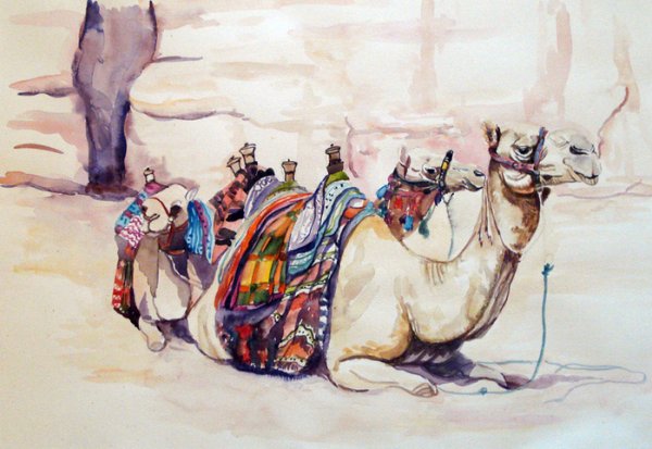 Верблюд Караван пустыня в картинах художников в картинах художников