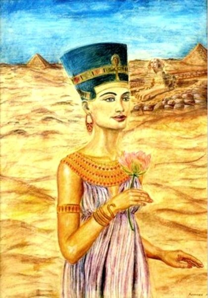 Живопись древнего Египта Нефертити с