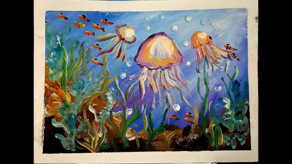 Правополушарное рисование Морское дно