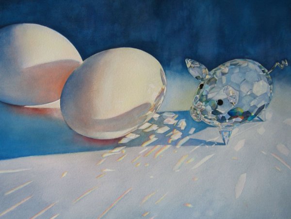 Яйцо в живописи акварель