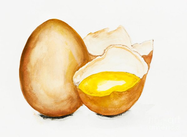 Яйцо акварелью