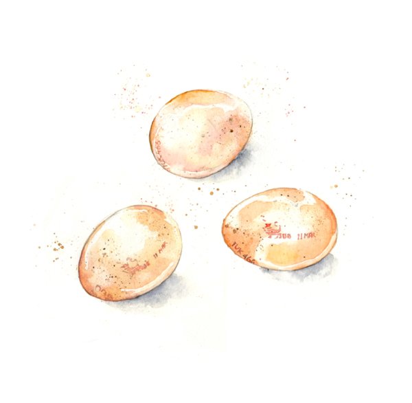 Яйцо акварелью