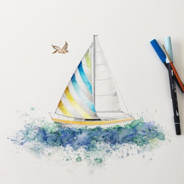 Нарисовать кораблик