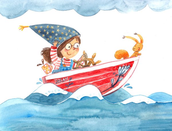 Кораблик акварель