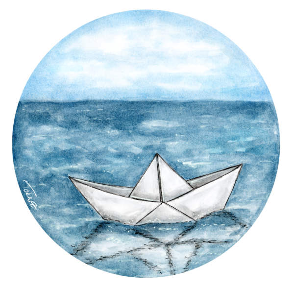 Кораблик акварель