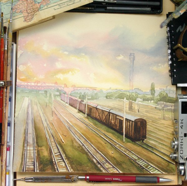 Акварельная железная дорога
