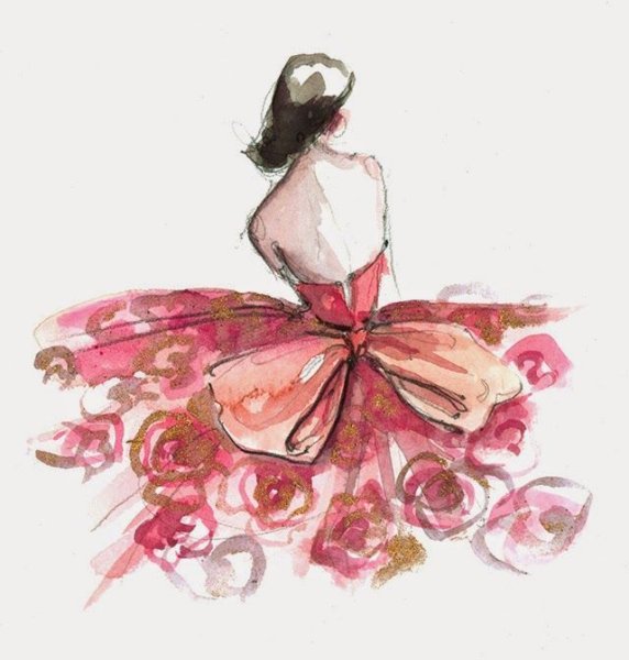 Платье акварель