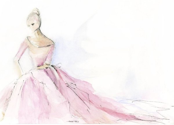 Акварельное платье
