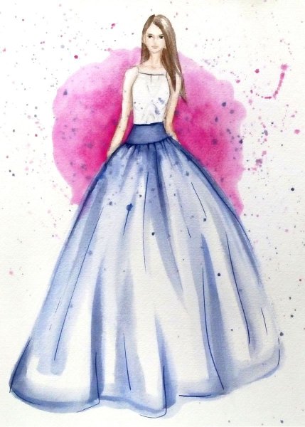 Акварельное платье