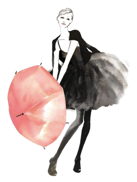 Девушка в платье акварель