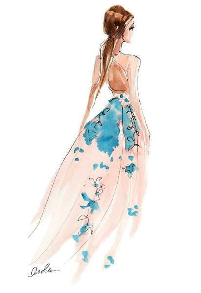Платье акварель