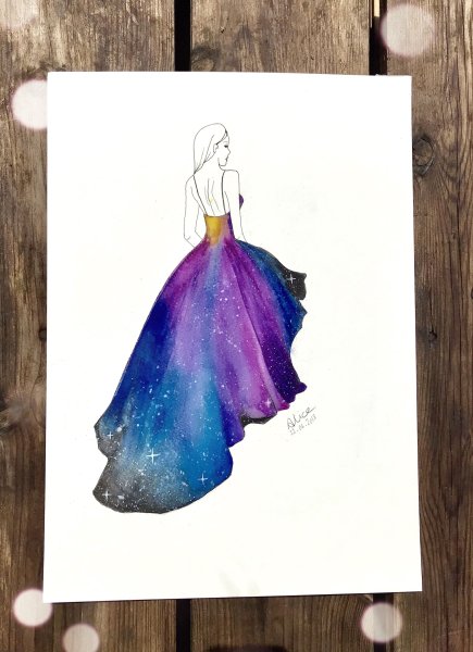 Совушка в платье акварель