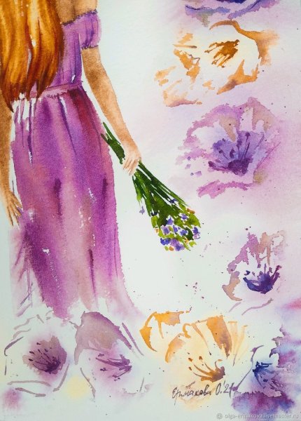 Платье акварель