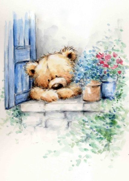 Акварельный мишка