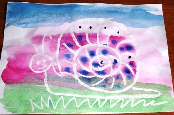 Восковые мелки и акварель техника рисования