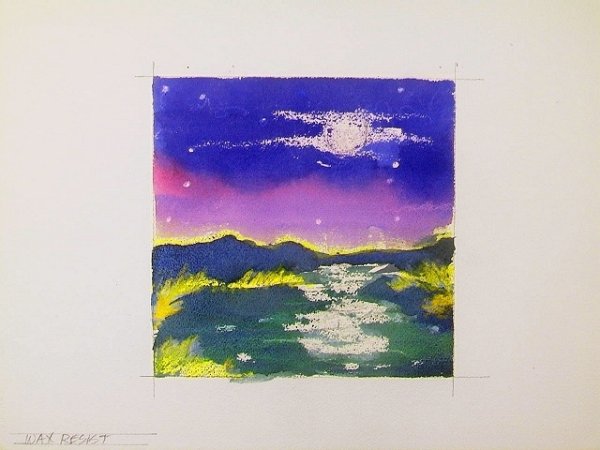 Акварель и воск