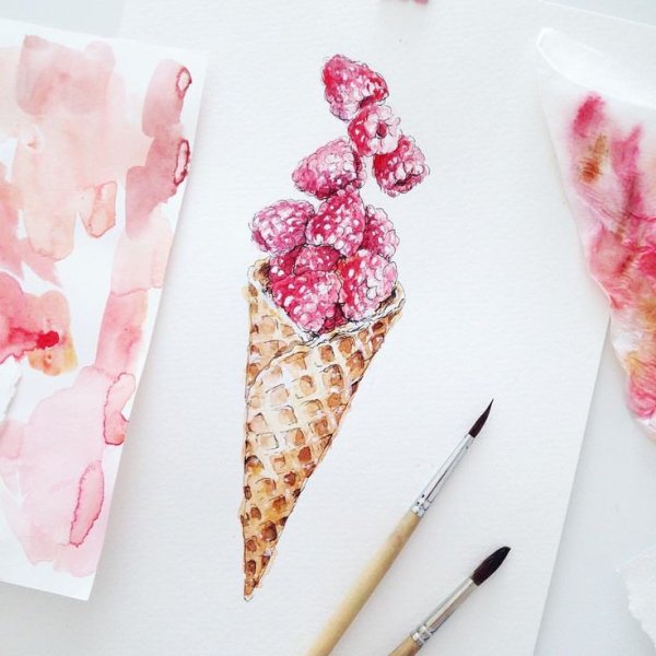 Мороженое акварелью