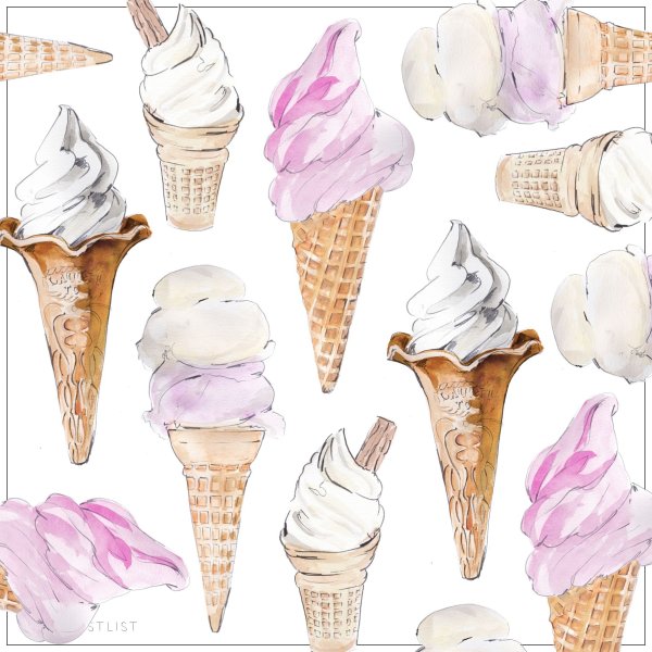 Бумага для скрапбукинга мороженое