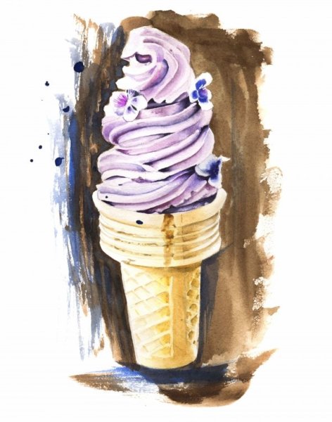 Мороженое акварелью