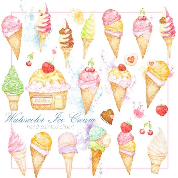 Лето и мороженое рисунки