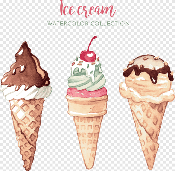 Скетч мороженое акварелью