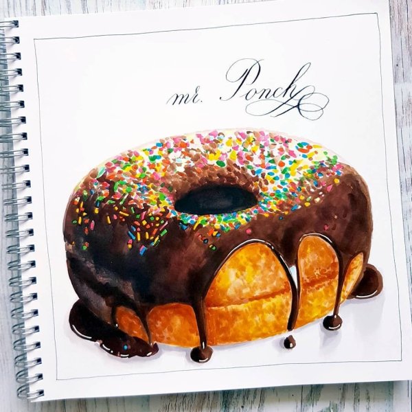 Пончики акварелью