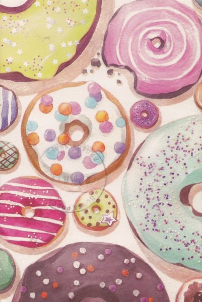 Пончики акварелью